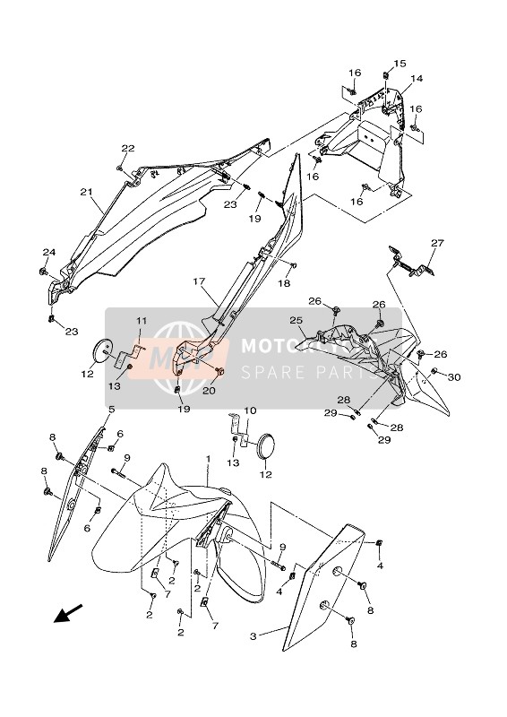 Yamaha XMAX 400 ABS 2020 KOTFLÜGEL für ein 2020 Yamaha XMAX 400 ABS